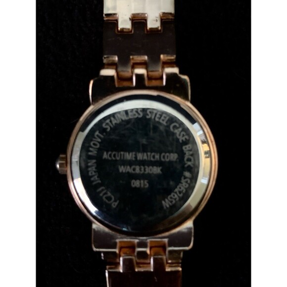 Watch Rose Gold Tone Rhinestone Bezel Kim Rogers Womens Ladies - NEW BATTERY - Picture 5 of 6